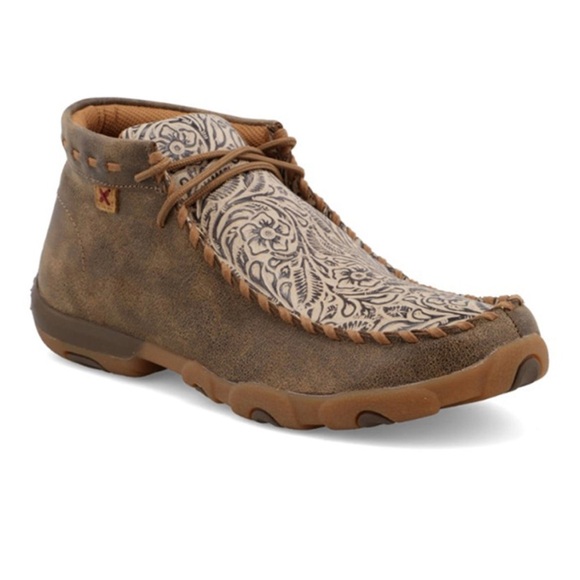 Twisted X Shoes - Twisted X Women’s  Tooled Chukka Driving Mocs, Sz 11